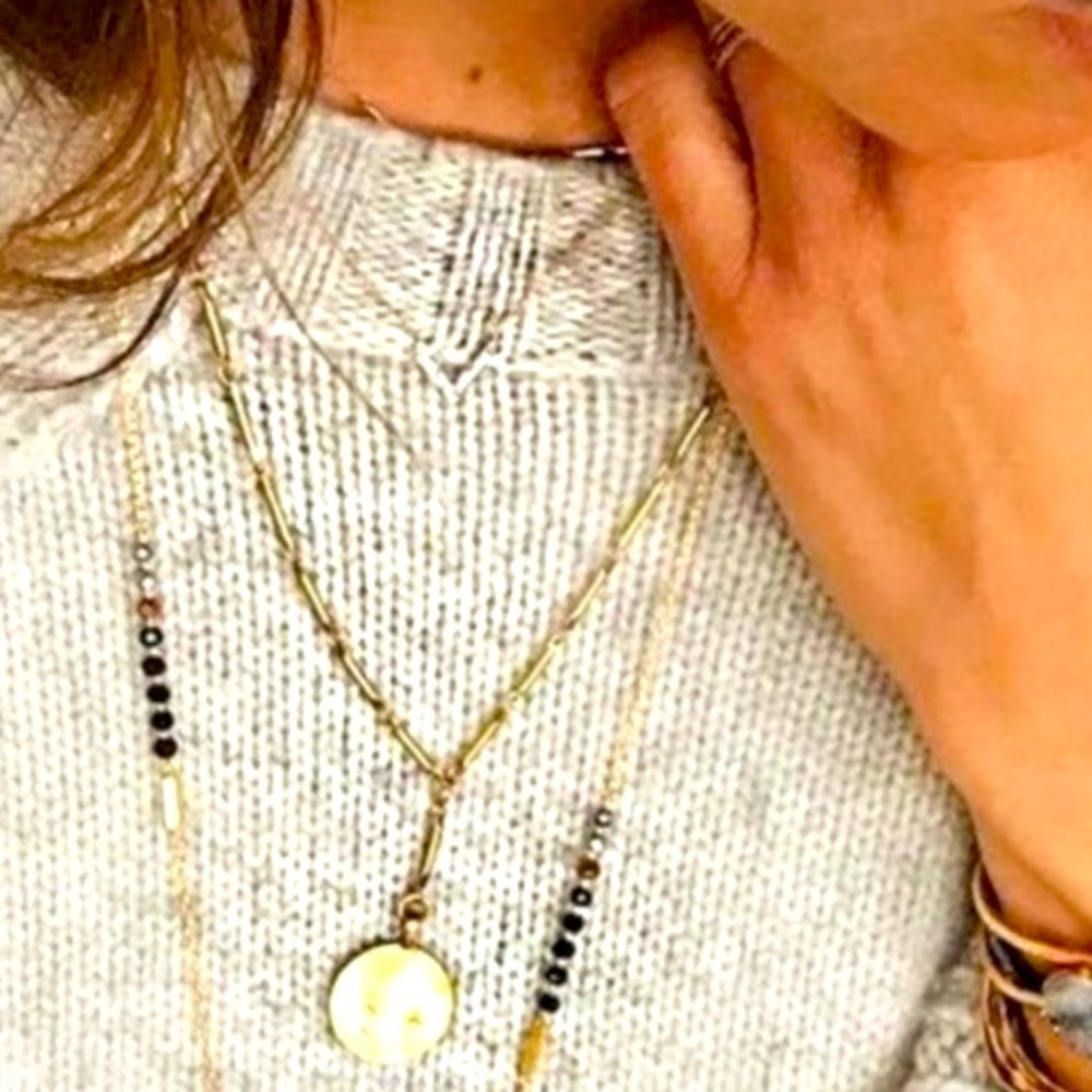 Stella & Dot | 14KGold & Genuine Diamond Covet Chevron Delicate Dainty N… - Picture 11 of 13